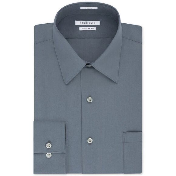 Van Heusen Gray Dress Shirt with Point Collar - Picture 1 of 3